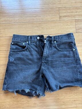 Madewell Black Washed Cutoff Denim Shorts